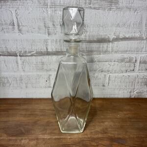 Vintage Diamond Shaped Glass Decanter
